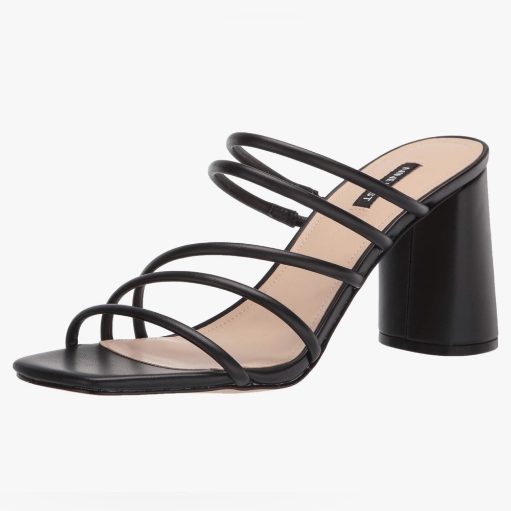 NINE WEST Strappy Open Toe Heel Sandals Platform Block Heels Size 13